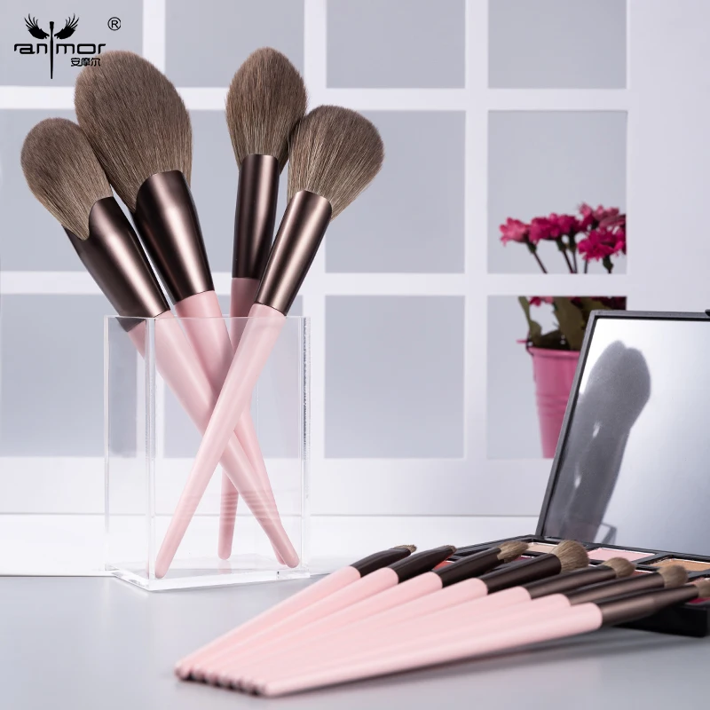 Anmor Makeup Brushes Set Professional Highlighting Powder Contour Eye Shadow Blending Brush High Quality Make Up Top | Красота и