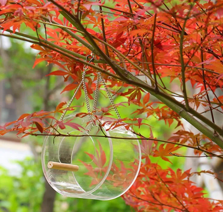 Кормушка для птиц Акриловая Прозрачная Круглая треугольная|Кормление птиц| |