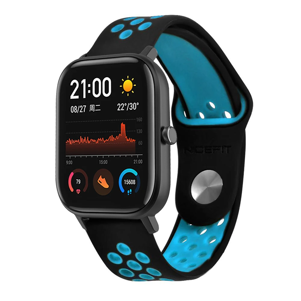 Многоцветный 20 мм спортивный силиконовый ремешок для Huami Amazfit GTS Bip BIT PACE Lite Молодежные умные часы браслет