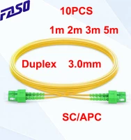 10pcs duplex 3 0mm scapc fiber optic patch cord sm g652d lszh jacket jumper fiber optical patch cable