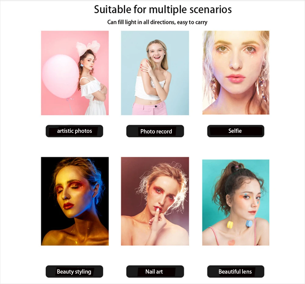 

26CM LED Ring Light Selfie Photography Ring Lamp Phone Stand Holder Tripod For Youtube Video