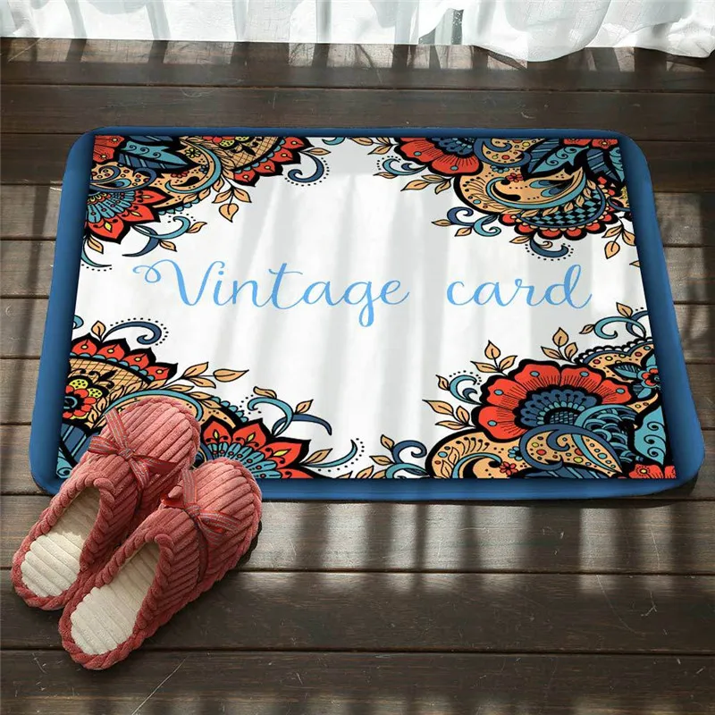 Напольная дверь фланелевые коврики цветные цветочные Мандала противоскользящие