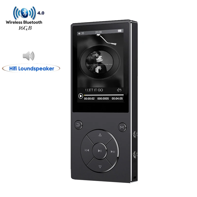 C11-MP3-black Металлический Bluetooth 4,0 16 Гб Встроенный динамик с 2,4 дюймовым цветным экраном MP3-плеер с поддержкой sd-карты до 128 ГБ MP3 музыкальный плеер - Цвет: C11-MP3-black
