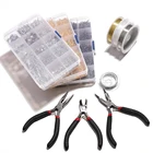 DIY ювелирных изделий делая коробку прыгать одно кольцоОмаров застежка пряжкаобжимной Конецудлинитель цепиСерьги Крючки для DIY бусины комплект