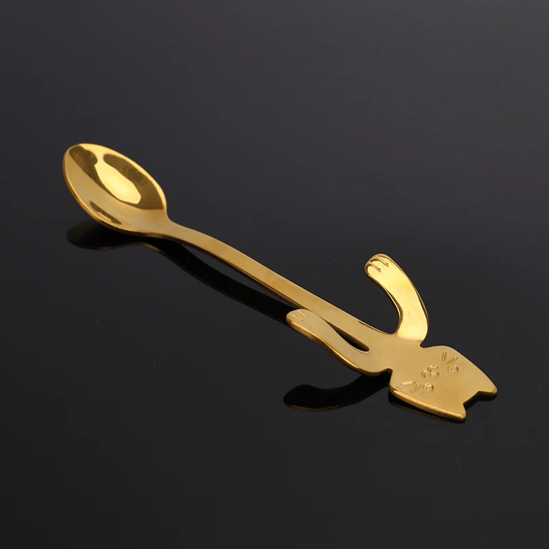 

11.5cm Cute Cat Coffee Spoon Stainless Creative Cat Spoon Teaspoon Dessert Snack Scoop Ice Cream Mini Spoons Tableware Wholesale