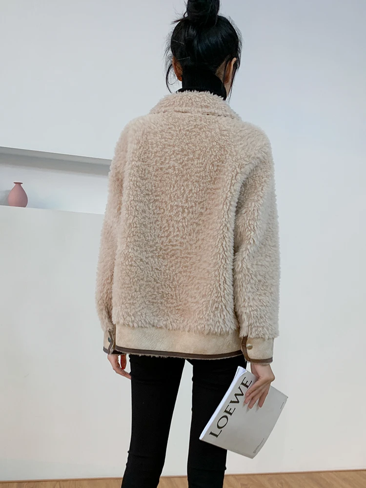 

Women 2020 Winter New Real Lamb Fur Coats Female Natural Wool Sheep Shearing Fur Warm Jackets Ladies Short Loose Outwears Q67