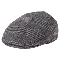 feinion autumn men cap summer hat wool blend flat caps large check herrinbone hats 721