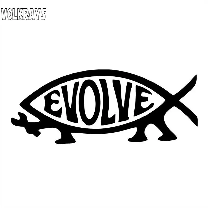 Volkrays индивидуальная Автомобильная наклейка Evolve Darwin Fish высечка аксессуары