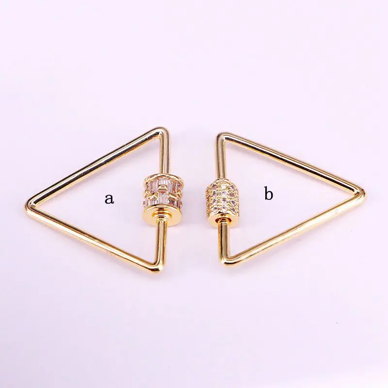 10 шт. золотистая прозрачная микрозакрепка из кубического циркония карабин с