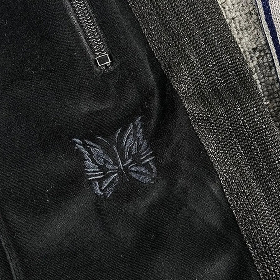 

Needles Pants AWGE Men Women Best Quality Butterfly Embroidered Needles Track Sweatpants Japan Trousers Inside Tag