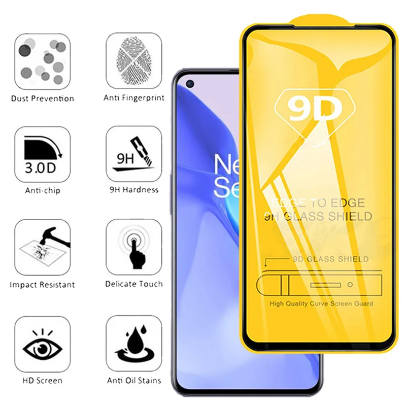 Cristal Templado Oneplus Nord CE2 Lite Glass, Protective Glass For Oneplus Nord 2T Glass 8T Nord Full Cover Screen Protector OnePlus9 2021 Movie Anti Scratch Front Film OnePlus Nord 2 5G Tempered Glass