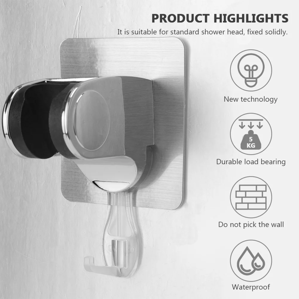 

2pcs Bathroom Bracket Holder Bath Head Holder with Hook