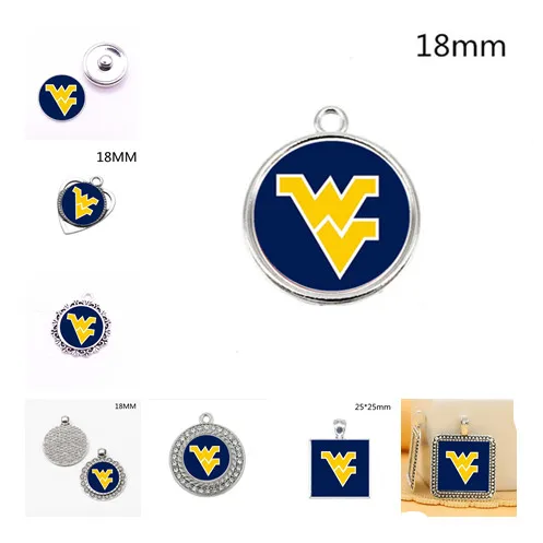 Wholesale Sports west virginia Charms Pendant For DIY Braceles& Necklace& Earrings& Key chain Jewelry Accessories 20pcs/lot