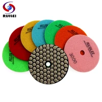 rijilei 7 pieceslot 4 inch 100mm dry polishing pads granite and marble or honeycomb diamond flexible grinding discs 4gm