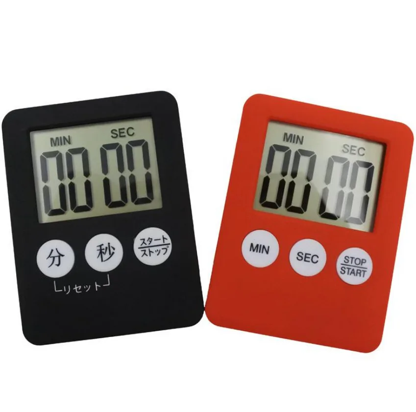 

Super Thin LCD Digital Screen Kitchen Timer Square Cooking Count Up Countdown Alarm Magnet Clock Kitchen Accessories