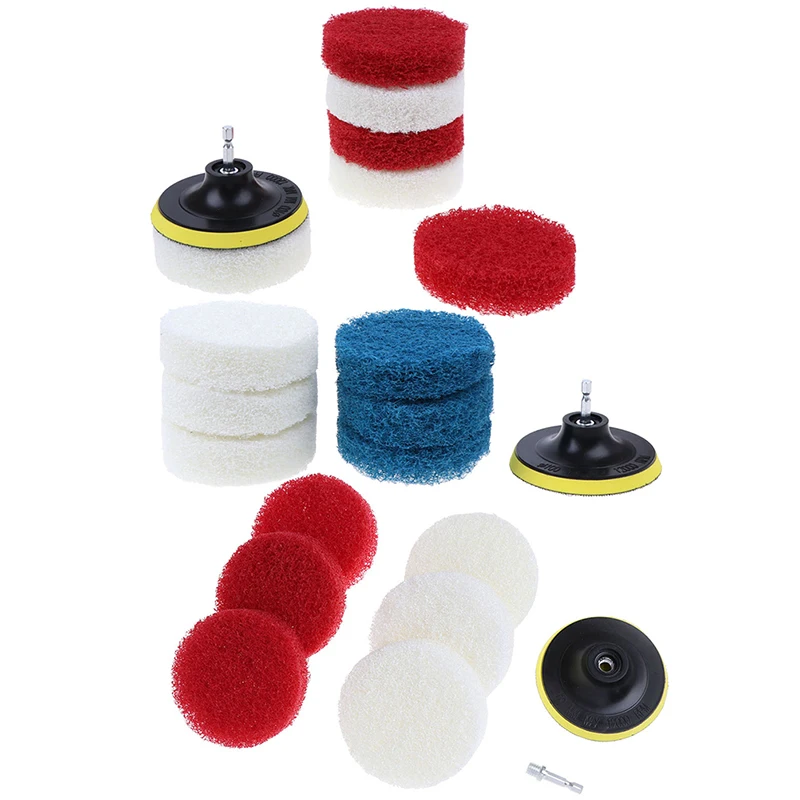 

8pcs 4 Inch Bathroom Kitchen Drill Cleaning Brush Scrub Pads Scouring Pad For Bathtubs Tile