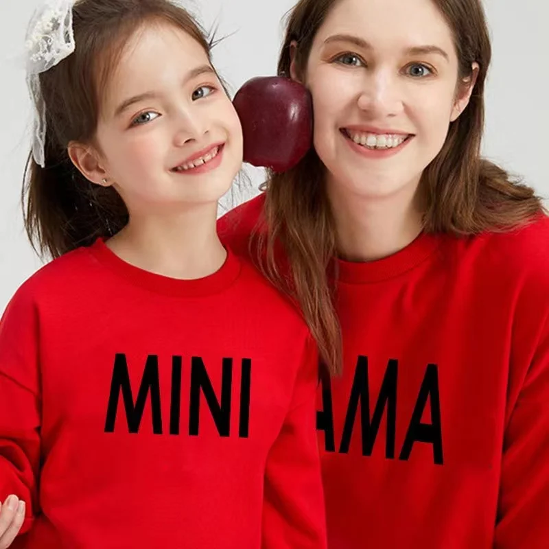 

Mother And Daughter Matching Clothes Mama Mini Sweatshirt Mommy And Me Outfits Mom Kids Baby Girl Pullover Autumn Spring Shirts