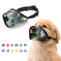 cute print dog muzzles anti barking outdoor anti biting chewing adjustable pet training mouth muzzle for aggressive dogs puppy