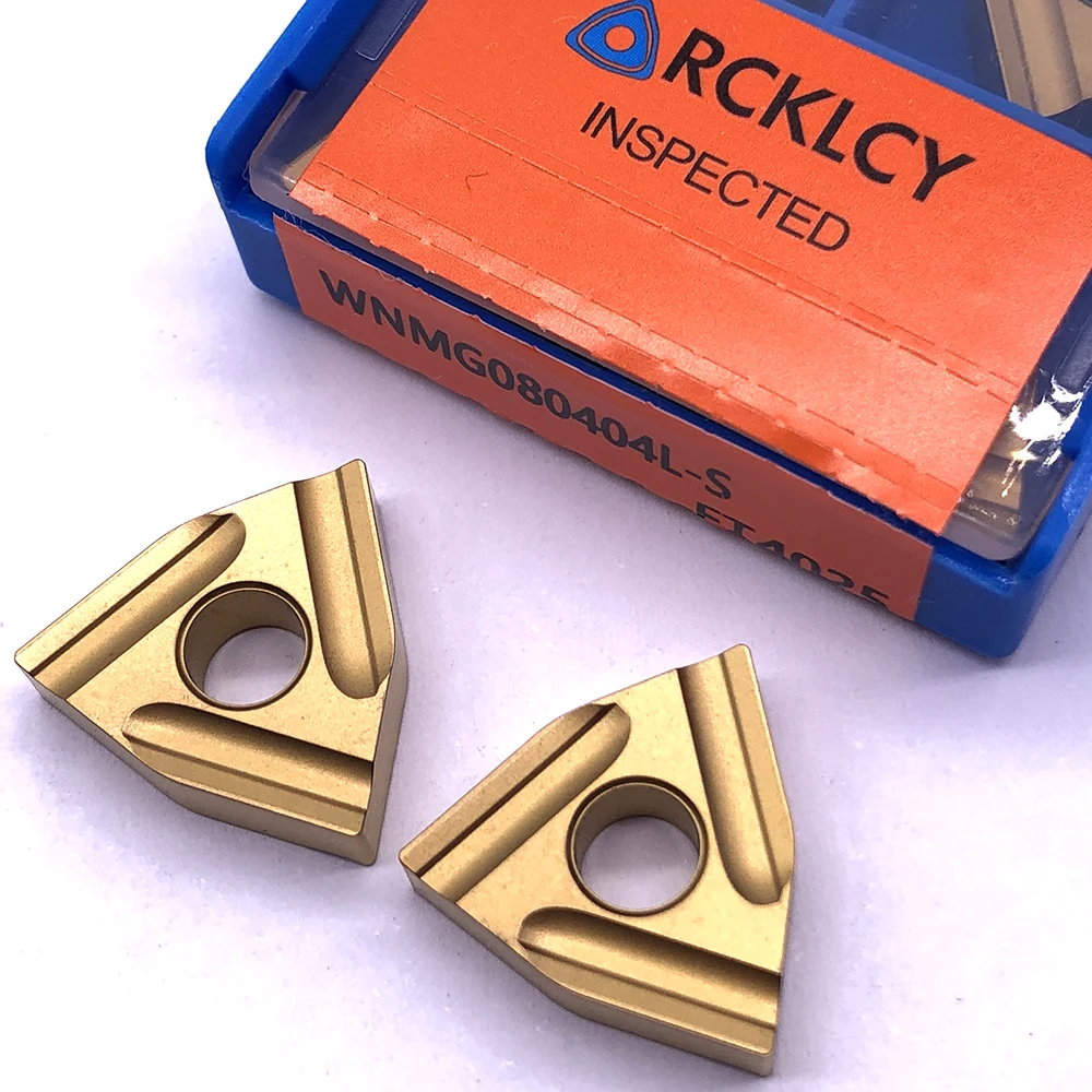 

10pcs RCKLCY Carbide Inserts WNMG080404 L-S FT4025 cemented External Turning Tools inserts CVD coating insert for steel