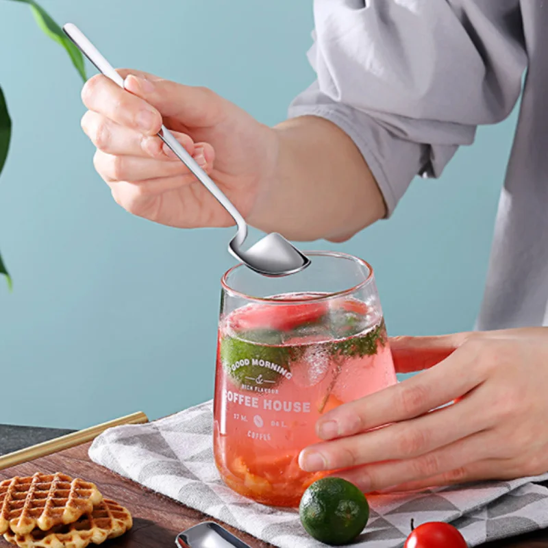 2 шт. высокое качество квадратная ложка для сока скелет с длинной ручкой