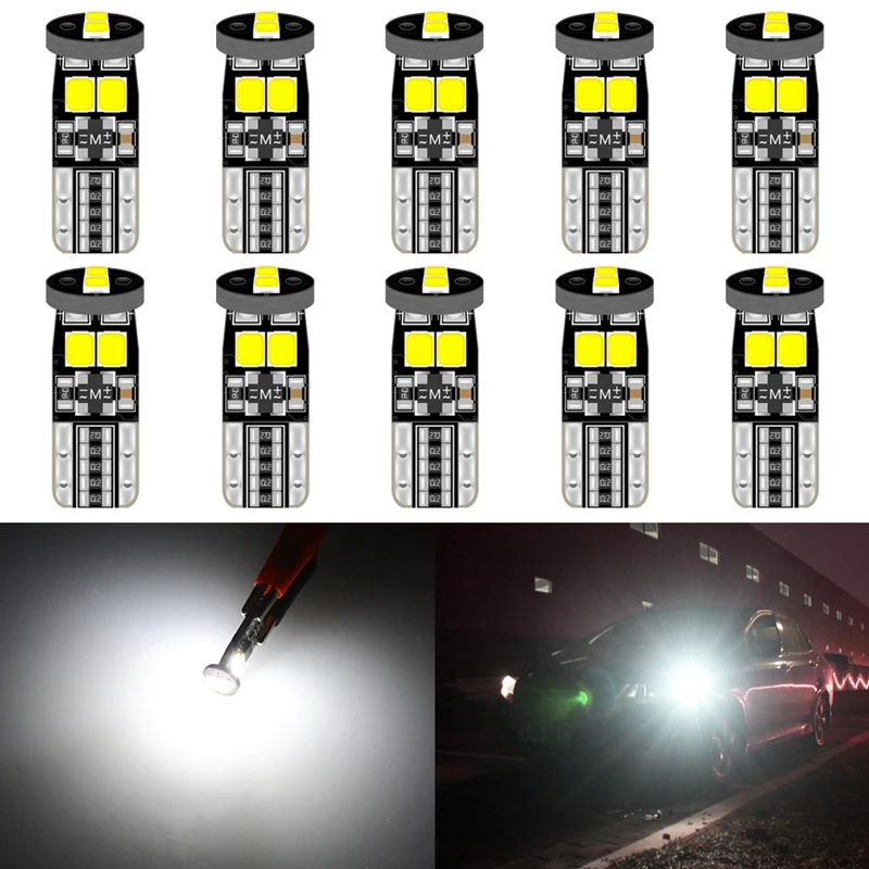 10 шт. Canbus W5W T10 LED 194 168 Габаритные парковочные огни для BMW E46 E60 E90 Audi A3 8P 8L TT Mercedes Benz W203