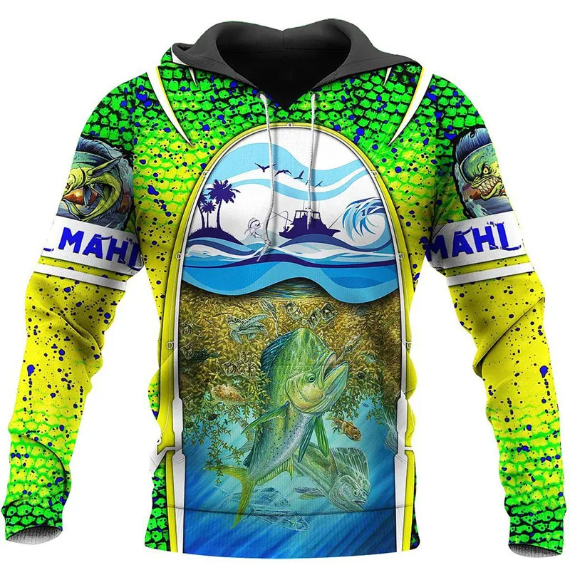 

Fashionable Men's Hoodie Mahi Mahi 3D Printed Pattern Harajuku Casual Sweatshirt Men's/Ladies' Comfortable Zip Hoodie Apparel 09