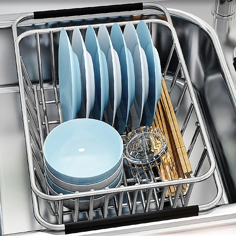 

Скрытая стойка-органайзер для кухонной раковины, черная подставка для чашек и губки, приспособление для раковины из нержавеющей стали, прис...