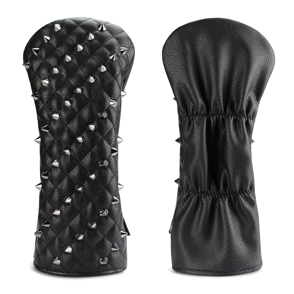 Головные уборы для гольфа черные заклепки из искусственной кожи деревянная