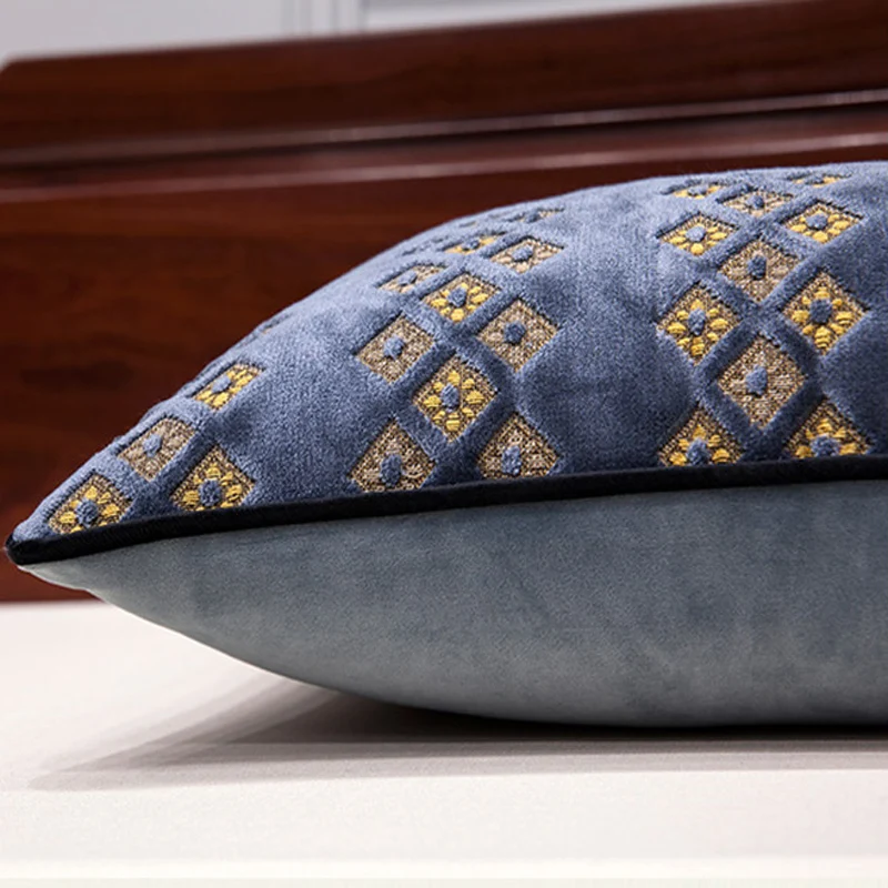 3D укороченный ворс Голубая Подушка углы столов Housse De Coussin рождественские