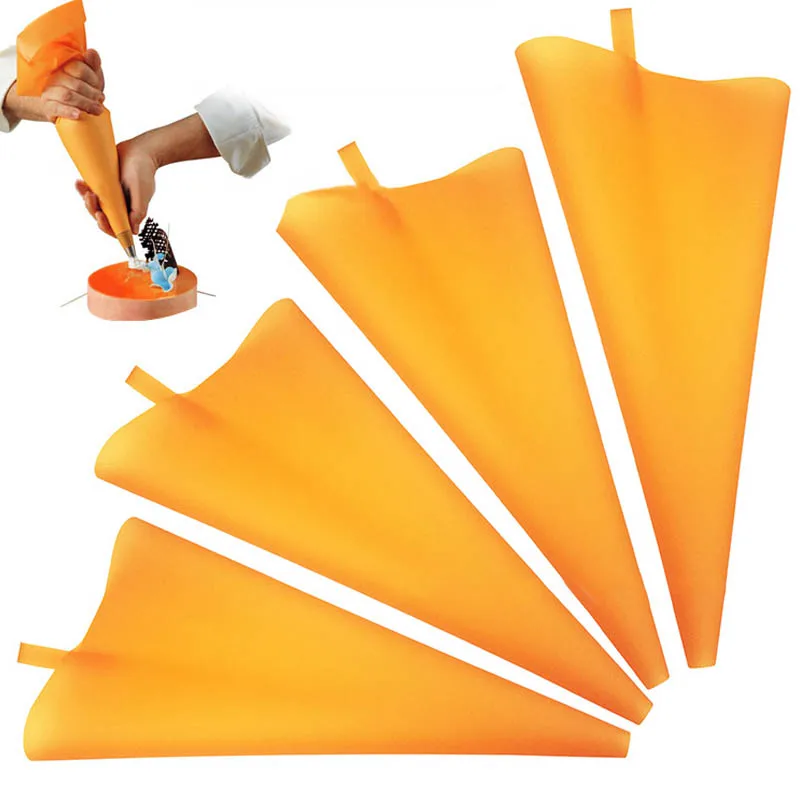 5 размеров оранжевый многоразовый силиконовый кондитерский мешок для глазури