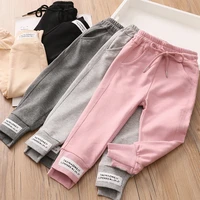 2021 autumn spring 2 3 4 12 years childrens knickerbockers clothing letter bloomers drawstring sports pants for kids baby girls