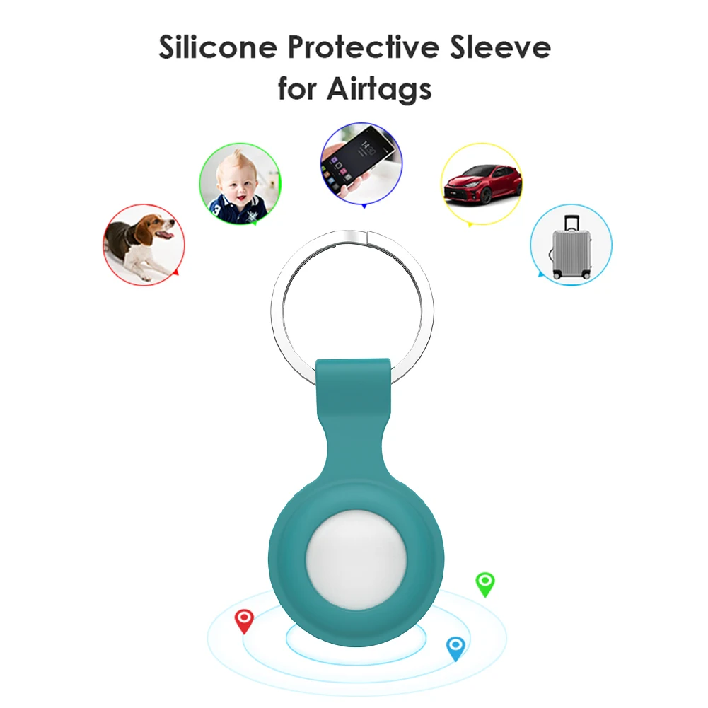 

Locator Silicone Protective Case Keychain Skin Cover for Apple Airtags Anti-Lost Device Accessories Bluetooth-compatible Wireles