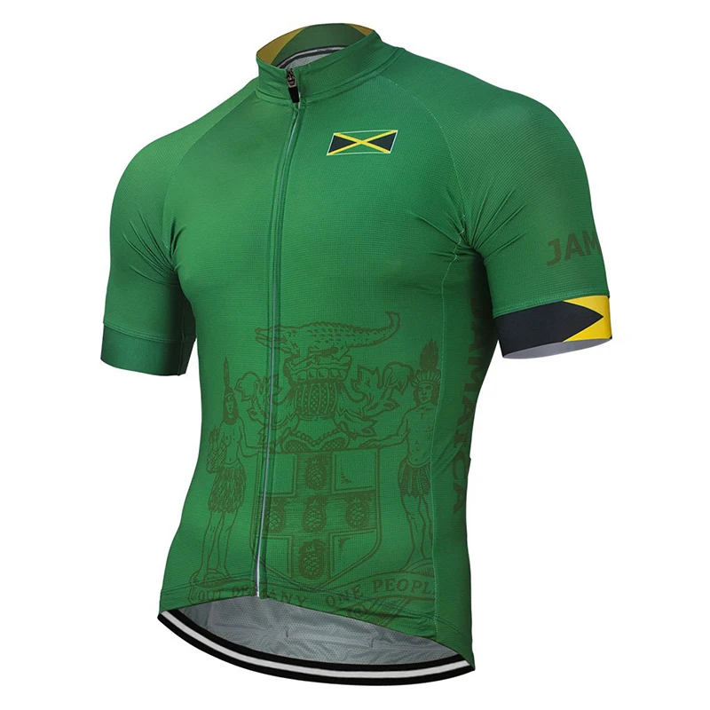 

Jamaica National 2020 Team New Summer Cycling Jersey 2019 Pro Bike clothing Green Cycling Wear Bike Road Mountain Race Tops