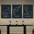 Современная Художественная живопись F1 гоночная схема Холст Живопись Печать плакаты и принты домашние настенные украшения живопись