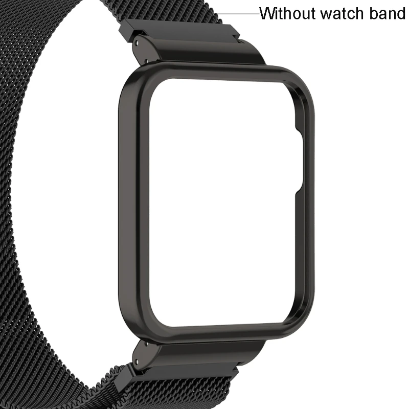 

18mm Smartwatch Shockproof Case with Connector Suitable for Redmi Watch 1/Mi Watch Lite Frame Shell Durable Metal Cover