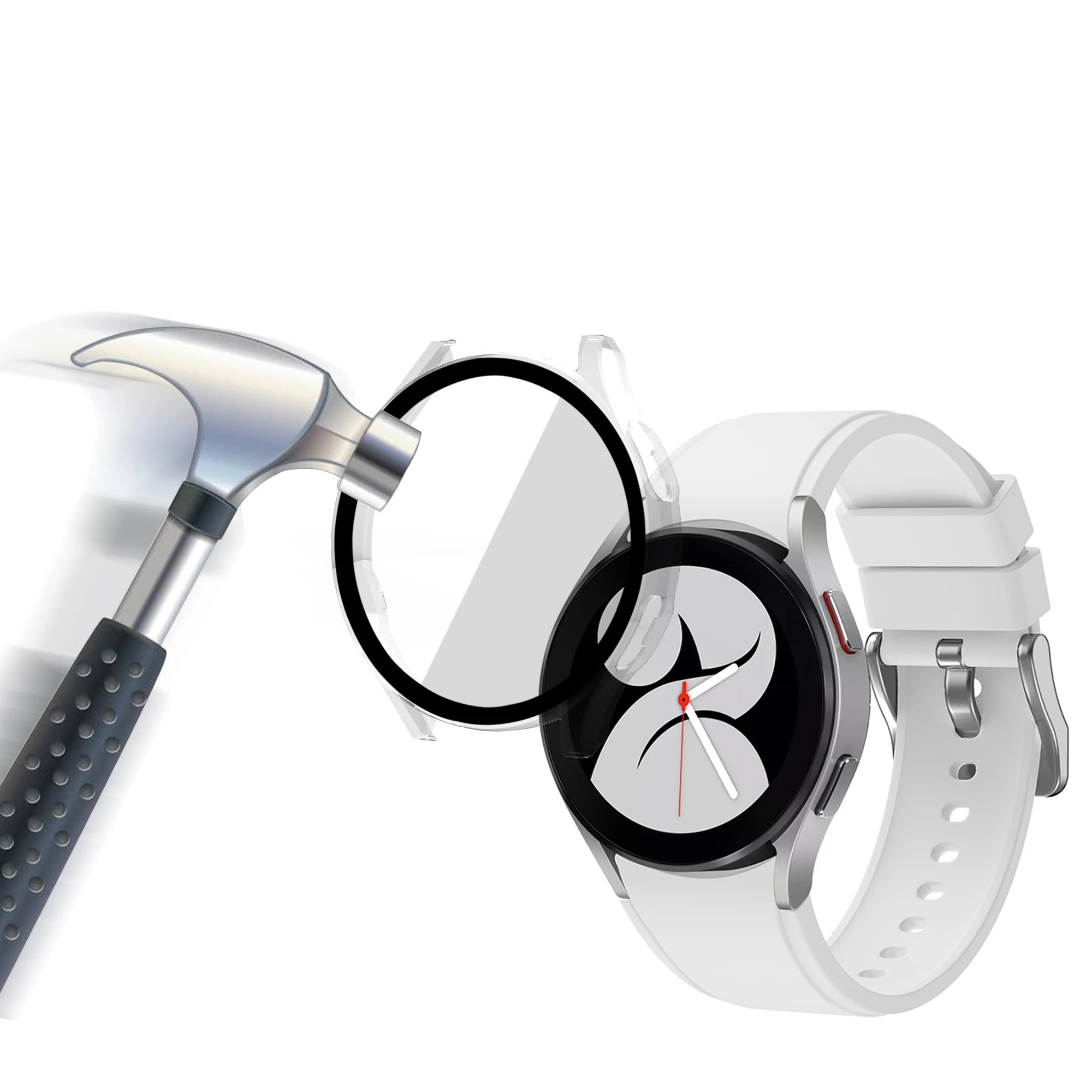 

Чехол из закаленного стекла для Samsung Galaxy Watch 4 40 мм 44 мм, защитный стеклянный чехол для Galaxy Watch 4 Classic 42 мм 46 мм, чехол из поликарбоната