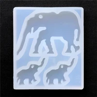 animal pendant diy silicone mold elephant family clear mould for uv resin jewelry making epoxy resin crafts jewelry tools