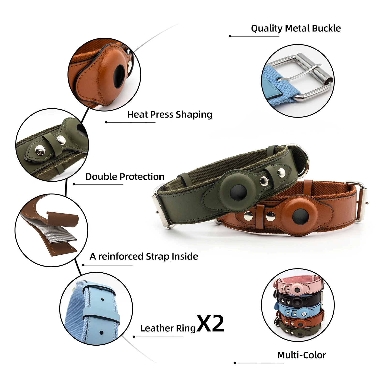 Кожаный ошейник для собак Регулируемый аксессуар домашних животных | Дом и сад