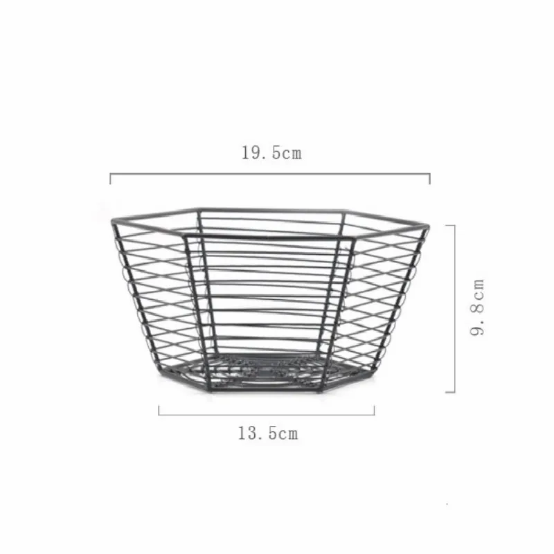 

Nordic Geometric Fruit Vegetable Wire Basket Hexagon Metal Bowl Kitchen Storage Desktop Display Storage Bag Luggage Organizer