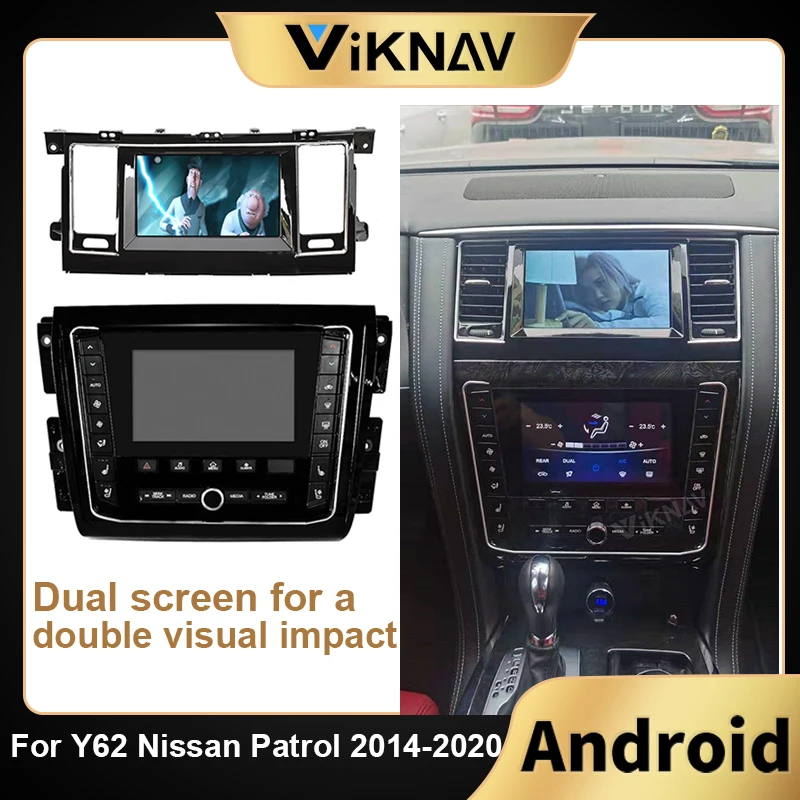 Автомагнитола на Android с двумя экранами для Y62 Nissan патруль 2014 2020 автомобильный GPS