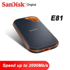Внешний твердотельный накопитель SanDisk на ТБ, внешний портативный накопитель E81, Твердотельный накопитель Type C SSD на 2 ТБ, устройство для чтения до 2000 фотографий для ноутбука