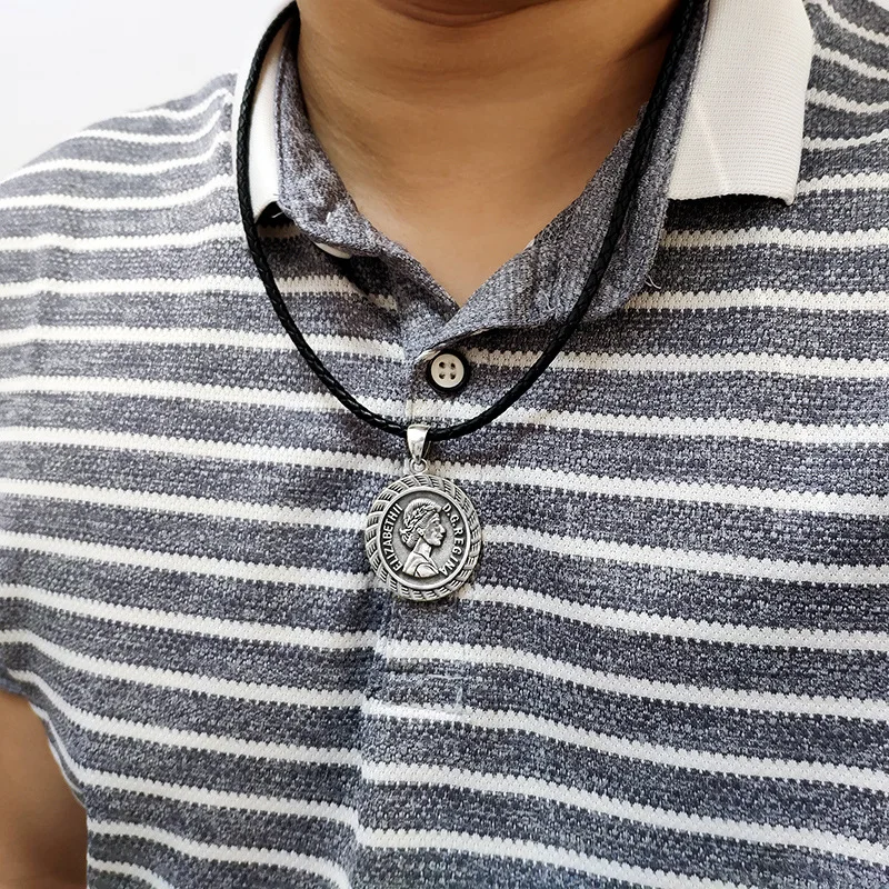 Ожерелье из серебра 925 пробы с цепочкой натуральной кожи|sterling silver necklace|925 sterling