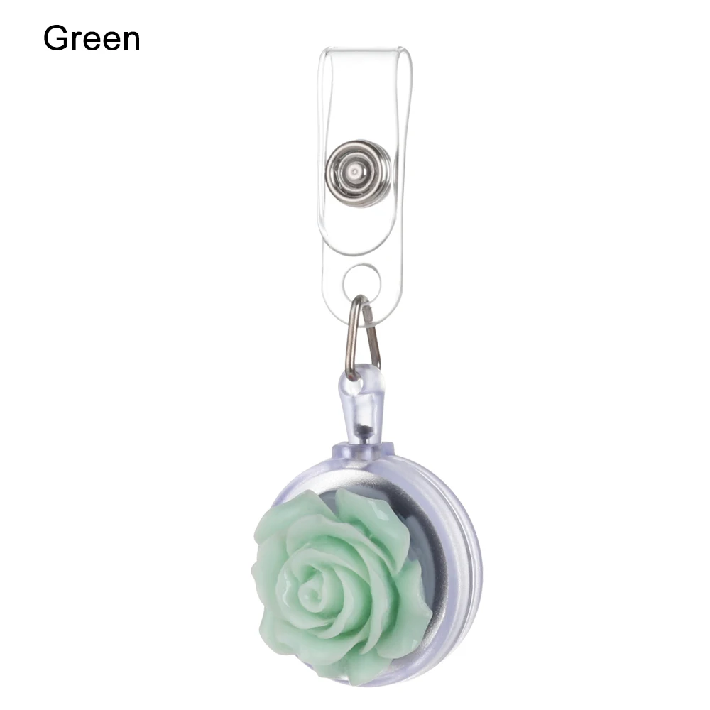 green 1 1 шт., новинка, мини, выдвижной значок, ID талреп, имя, бирка, карта, держатель, катушки, брелок, цепь, зажимы, школьные, офисные принадлежности - Цвет: green 1