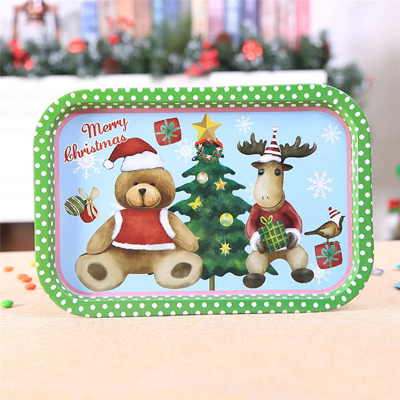 Милый прямоугольник Рождественский Санта и Олень Медведь Подарочные коробки