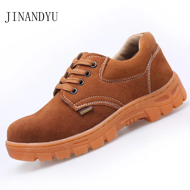 

Protective Safety Shoes for Men Anti-Stab Safety Boots Cow Suede Work Shoes Men's Work Boots Indestructible Construction Shoes