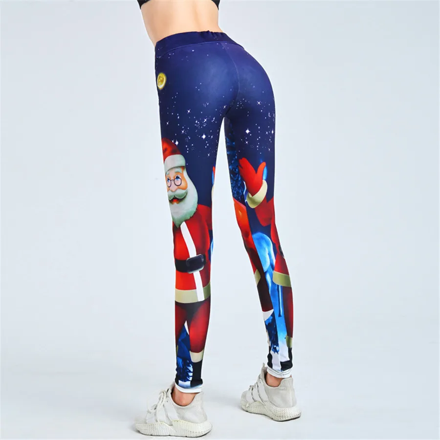 

Christmas Trousers For Women Lady Casual Elasticity Skinny Leggins Fitness Breathable Workout Pants High WaistPrinting leggings