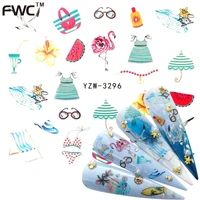 2022 new arrivial comic series water decal animal flower 3d manicure sticker nail water sticker