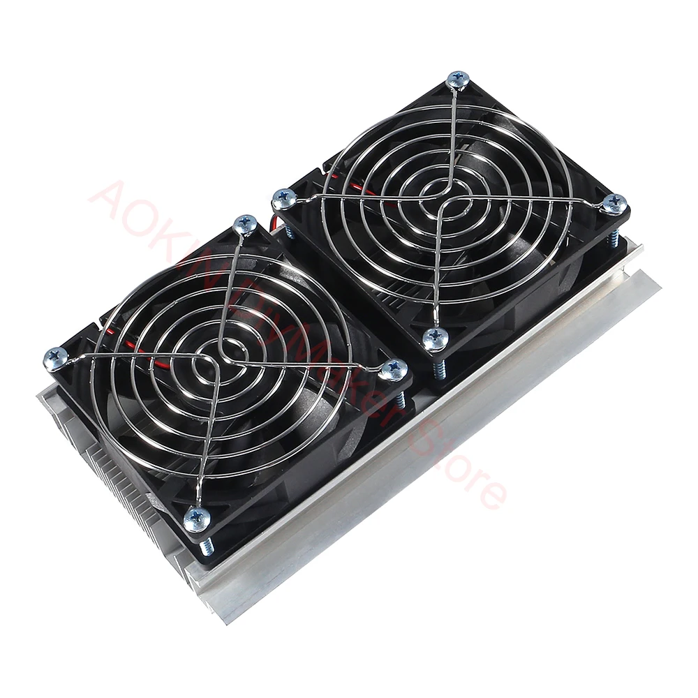 200 x 115 x 8.5mm Thermoelectric Peltier Refrigeration Semiconductor Cooling System Kit Double Fan