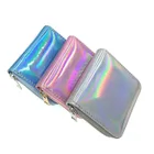 Модный Новый голографический маленький кошелек KANDRA, кошелек для монет, блестящий женский короткий кошелек из искусственной кожи, держатель для карт, сетчатая швейная нить