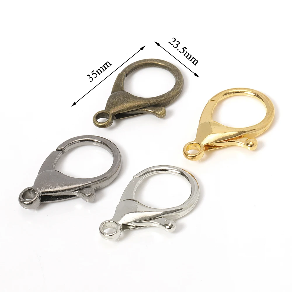 

10pcs Metal Lobster Clasps 35mm Connector Clasp Handmade Necklace Bracelet Keychains Accessories DIY Jewelry Making Materials